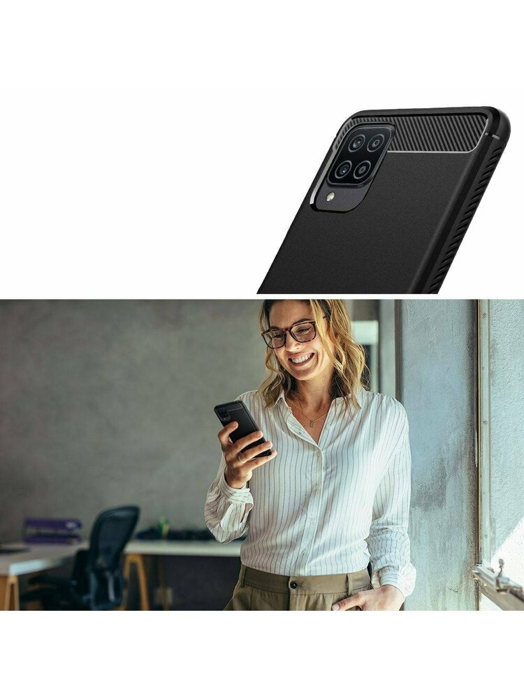 Dėklas „SAMSUNG GALAXY A12 Spigen Rugged Armor Matte black“