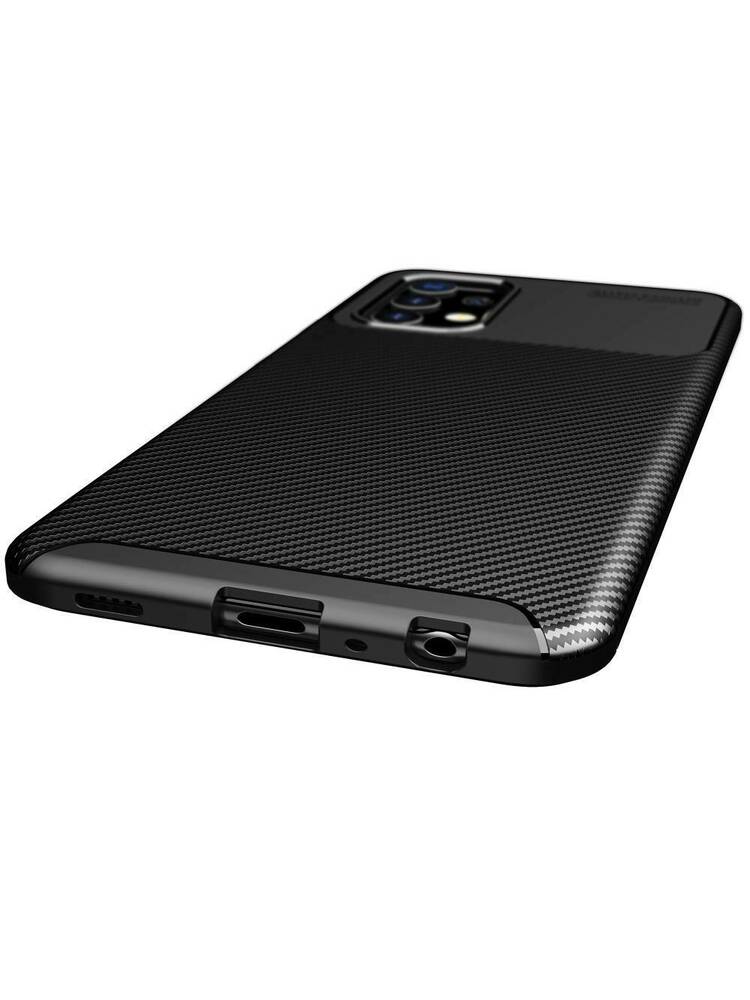 Dėklas SAMSUNG GALAXY A32 LTE Armored Shockproof Carbon Fiber juodas