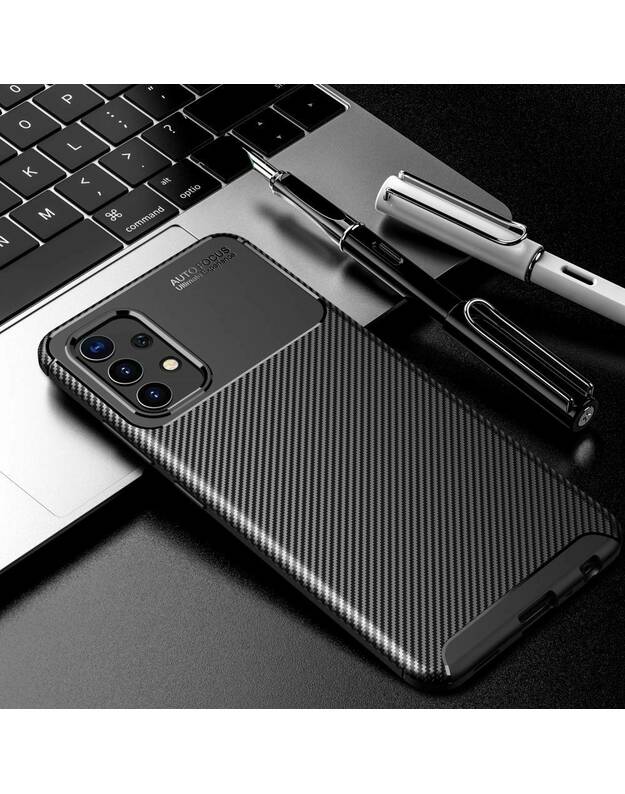 Dėklas SAMSUNG GALAXY A32 LTE Armored Shockproof Carbon Fiber juodas