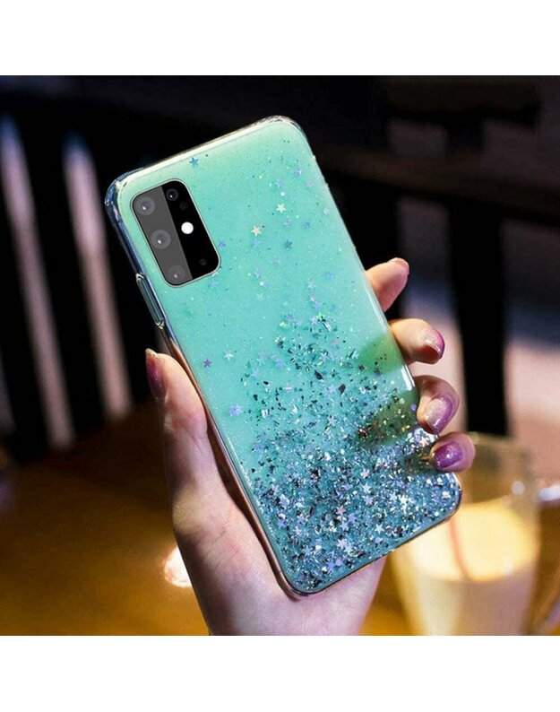 Case SAMSUNG GALAXY A51 Sequins Glue Glitter Case green