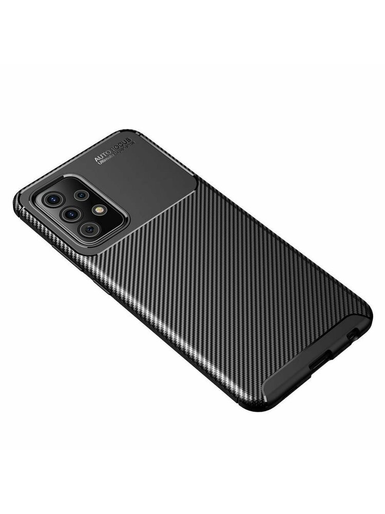 Dėklas SAMSUNG GALAXY A52 5G Armored Shockproof Carbon Fiber juodas