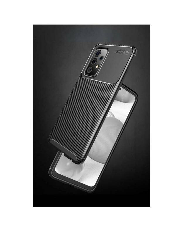 Dėklas SAMSUNG GALAXY A52 5G Armored Shockproof Carbon Fiber juodas