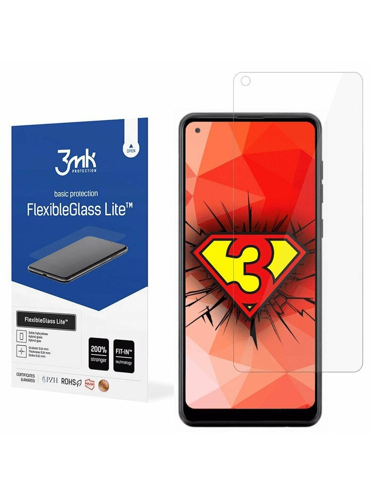 Hibridinis stiklas XIAOMI REDMI NOTE 9T 5G 3mk „Flexible Glass Lite“ plonas (0,16 mm)