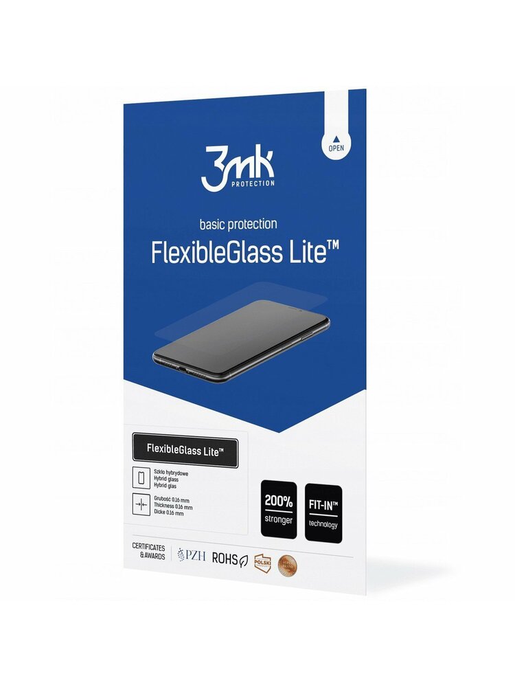 Hibridinis stiklas XIAOMI REDMI NOTE 10 PRO 3mk „Flexible Glass Lite“ plonas (0,16 mm)
