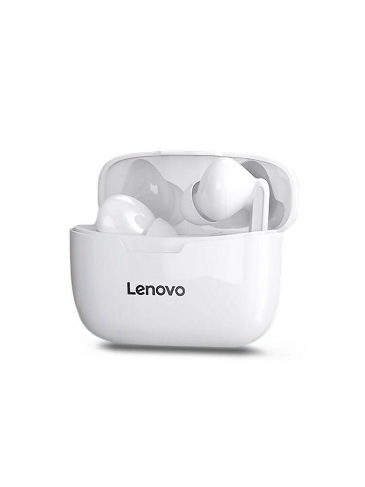 Belaidės ausinės „Bluetooth 5.0 TWS“ vandeniui atsparios „Lenovo XT90“ baltos spalvos