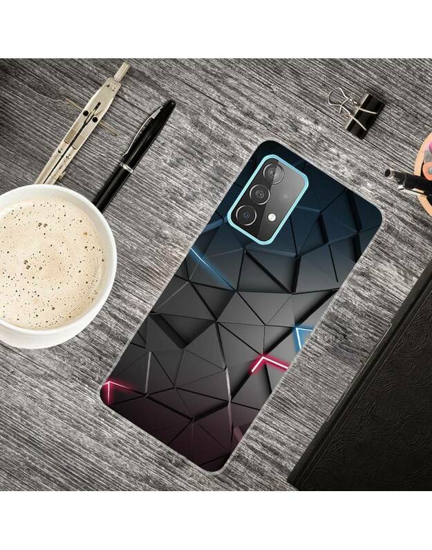 Dėklas „SAMSUNG GALAXY A52 4G / 5G“, „Slim Case Art“, „TPU Protector“ modelio spausdinimas, juodas trikampis