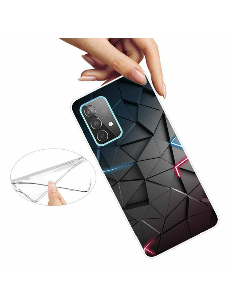 Dėklas „SAMSUNG GALAXY A52 4G / 5G“, „Slim Case Art“, „TPU Protector“ modelio spausdinimas, juodas trikampis