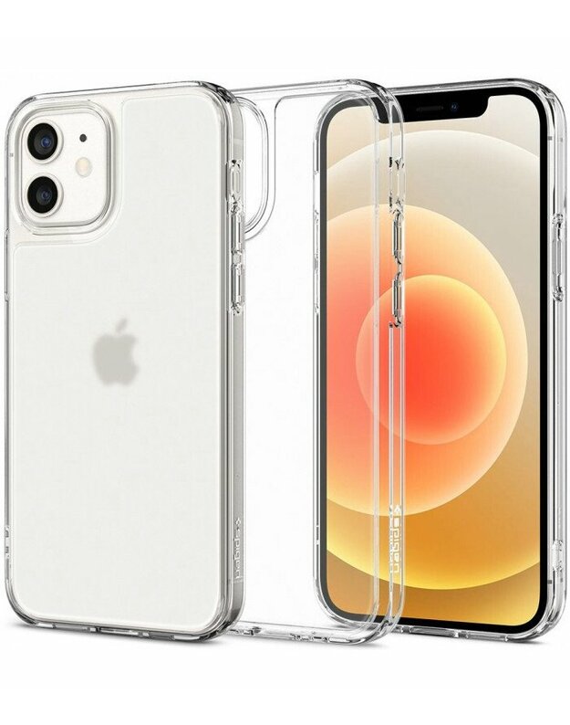 Matinis skaidrus dėklas Apple iPhone 12 Mini telefonui "Spigen Quartz Hybrid"