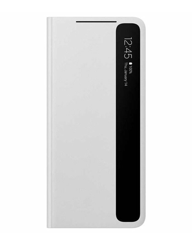 Originalus šviesiai pilkas atverčiamas dėklas "Clear View Cover" Samsung Galaxy S21 Ultra telefonui "EF-ZG998CJE"