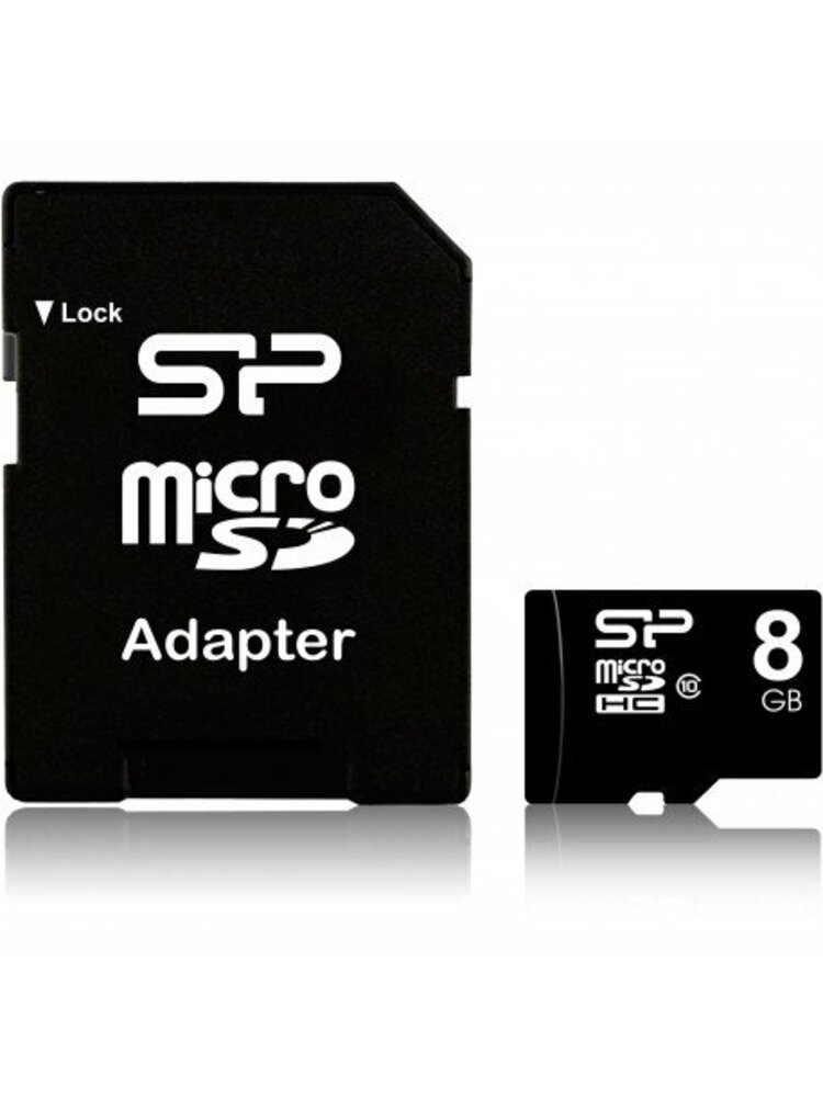 Silicon Power SP008GBSTH010V10-SP 8GB MicroSDHC Class10 wSDadapt atminties kortelė