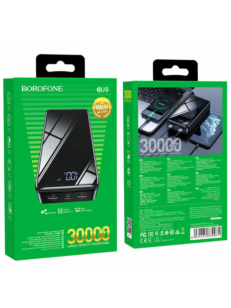 Išorinė baterija Power Bank Borofone BJ8 30000mAh juoda