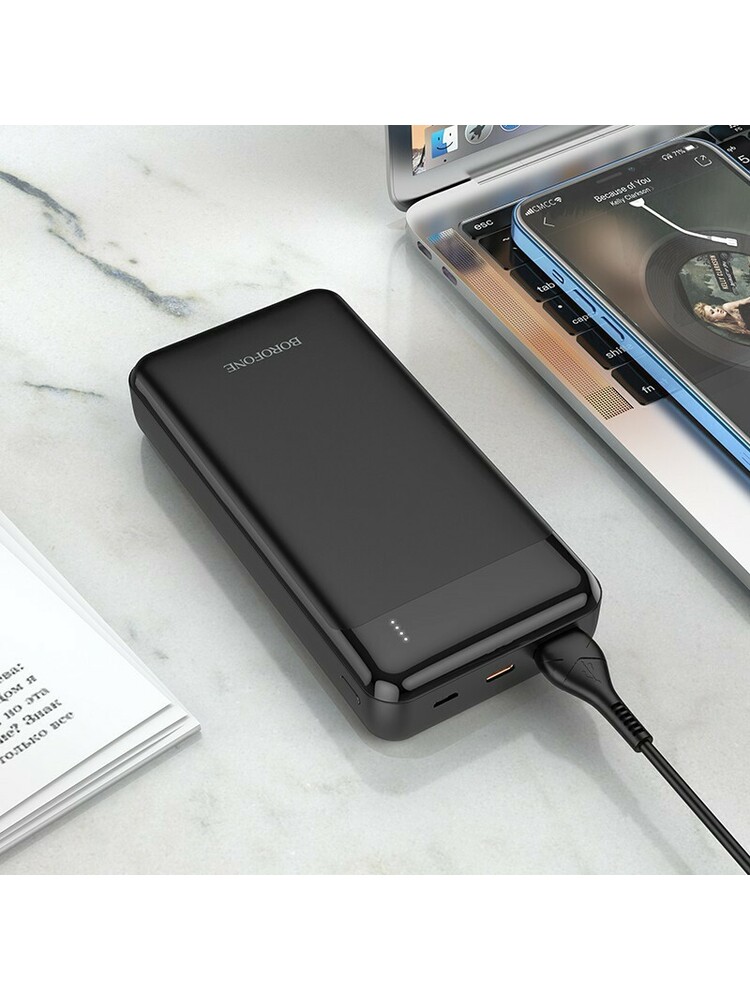 Atsarginis maitinimo šaltinis ("Power Bank") Išorinė baterija Power Bank Borofone BJ19A Type-C PD 20W+Quick Charge 3.0 20000mAh, juoda