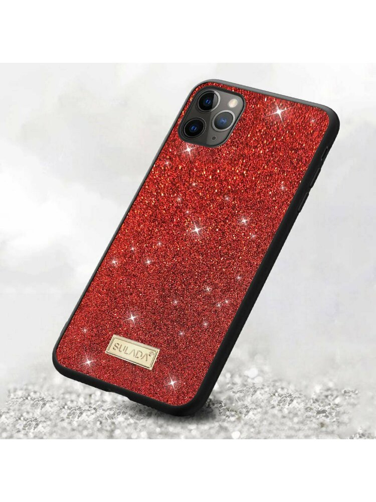 Dėklas IPHONE 12/12 PRO Glitter SULADA raudonas 