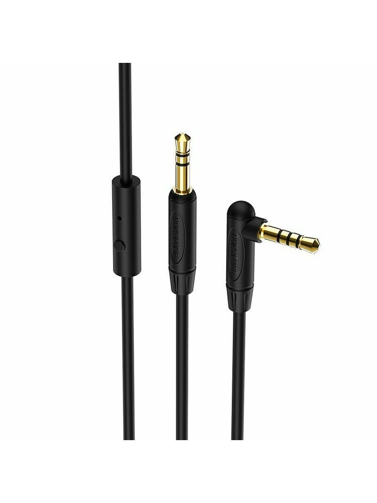 Audio adapteris 3,5mm į 3,5mm Borofone BL5 AUX su mikrofonu juodas 