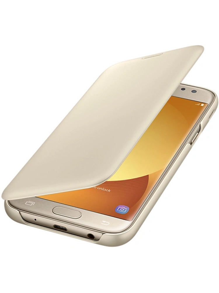 Originalus Samsung Galaxy J5 2017, SM-J530 Gold Flip piniginės dangtelis