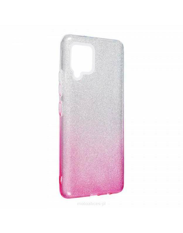 Forcell SHINING dėklas, skirtas SAMSUNG Galaxy A42 5G skaidrus / rožinis