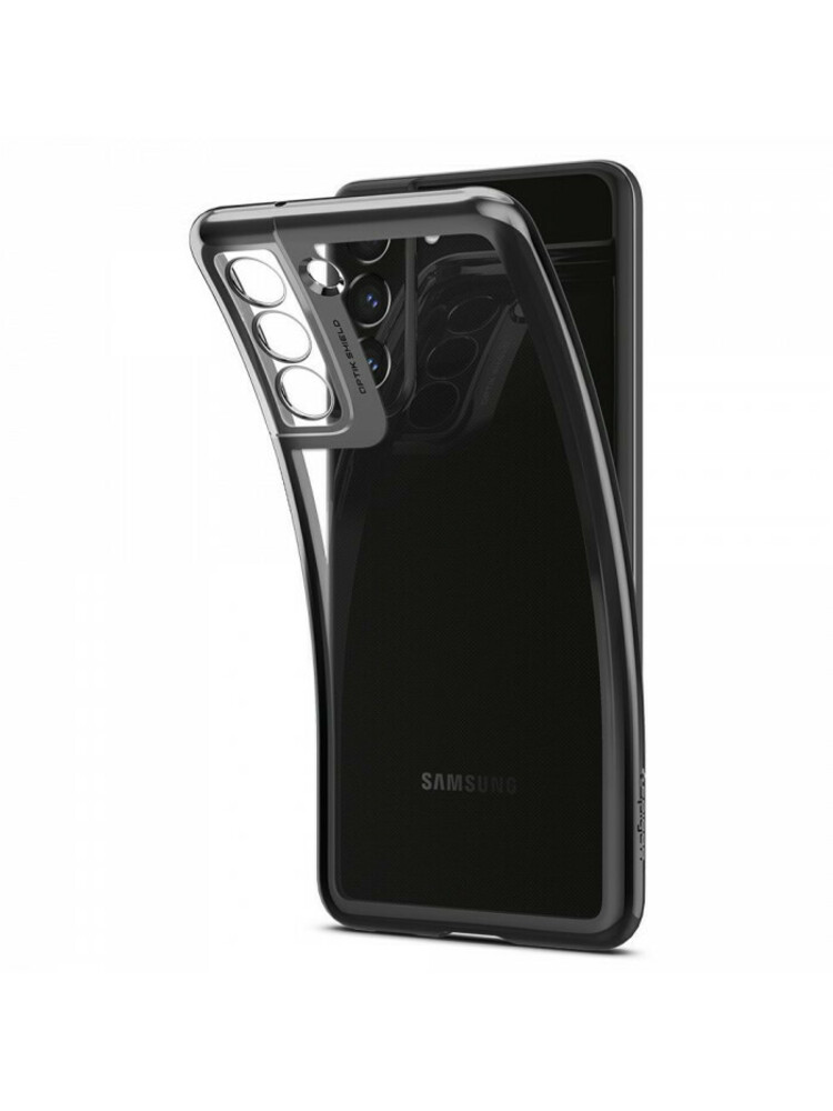 Pilkas dėklas Samsung Galaxy S21 FE telefonui "Spigen Optik Crystal"