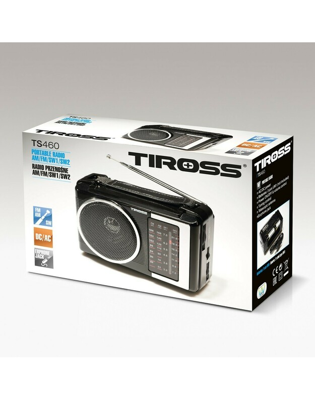 AM, FM, SW Tiross TS-460 tinklas ir akumuliatorinis radijas