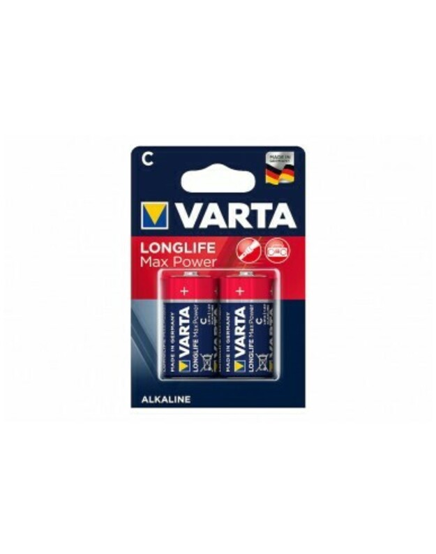 Varta Longlife Max Power Non-rechargeable C (LR14) Battery, Pack of 2