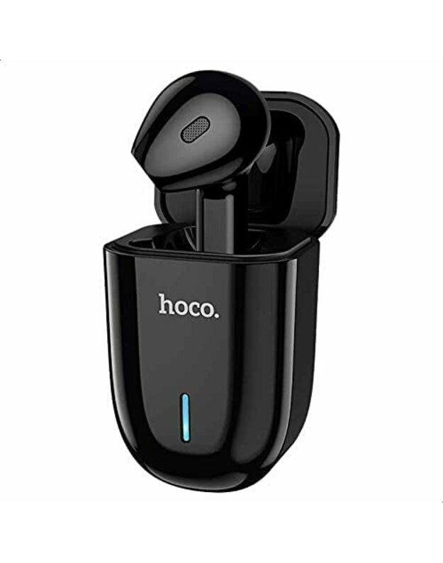 „Hoco E55 Flicker“  belaidė „Bluetooth“ ausinė su mikrofonu ir įkrovimo dėklu - juodos spalvos