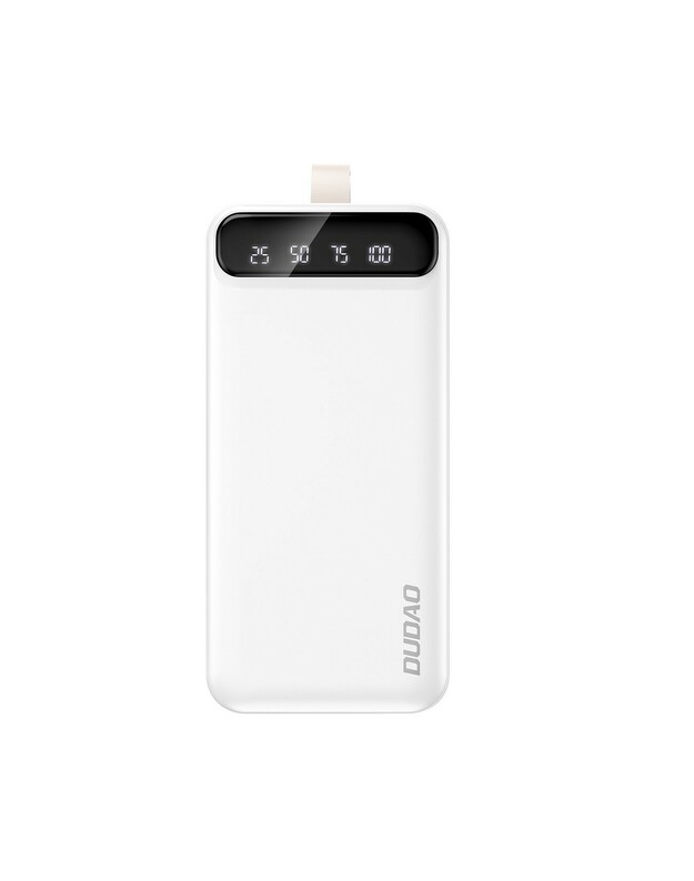 Išorinė baterija Power Bank Dudao K8s+ 2xUSB-A/Type-C 30000mAh balta