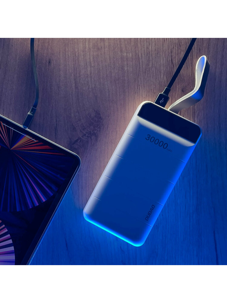 Išorinė baterija Power Bank Dudao K8s+ 2xUSB-A/Type-C 30000mAh balta