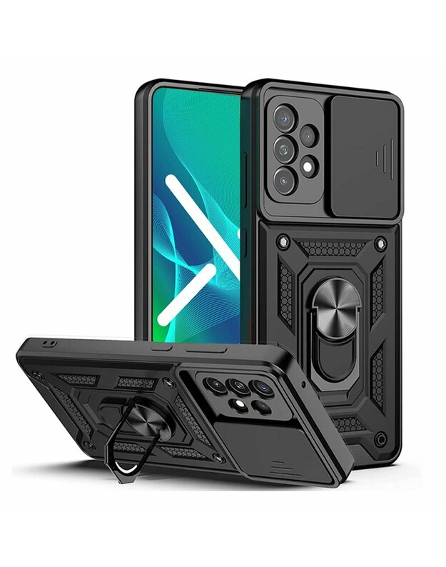 Samsung Galaxy A52 / A52s dėklas ERBORDAS – juodas  su kameros apsauga