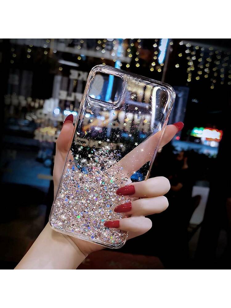 Dėklas XIAOMI REDMI NOTE 11 4G / NOTE 11S Sequins Glue Glitter Case skaidrus  