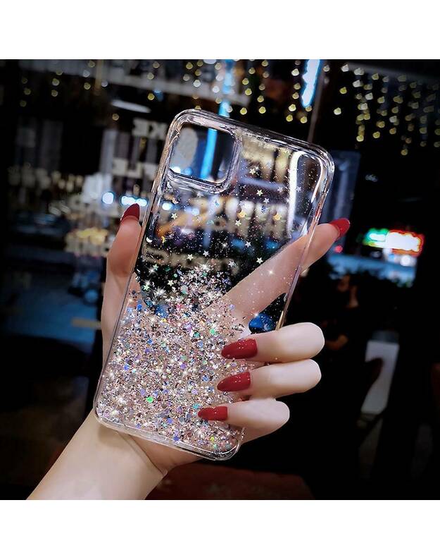 Dėklas XIAOMI REDMI NOTE 11 4G / NOTE 11S Sequins Glue Glitter Case  rožinis