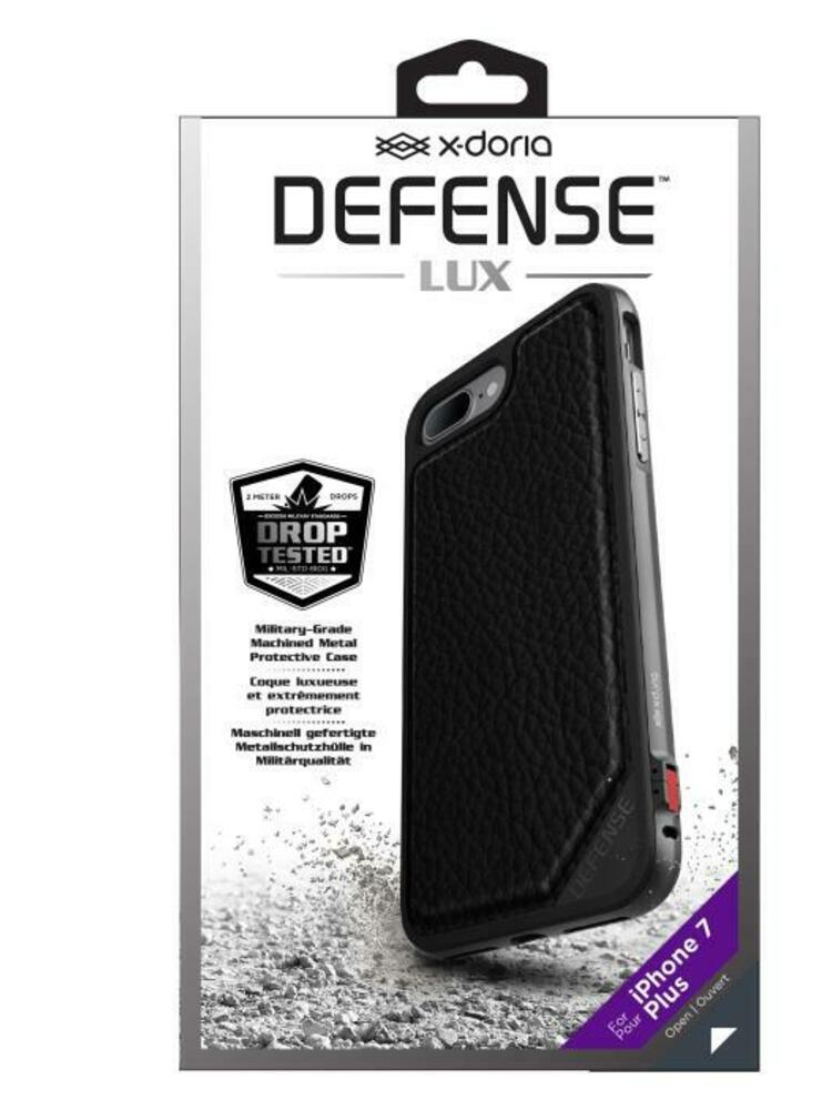 Xdoria Defense Lux juodas odinis dėklas, skirtas iPhone 7 Plus