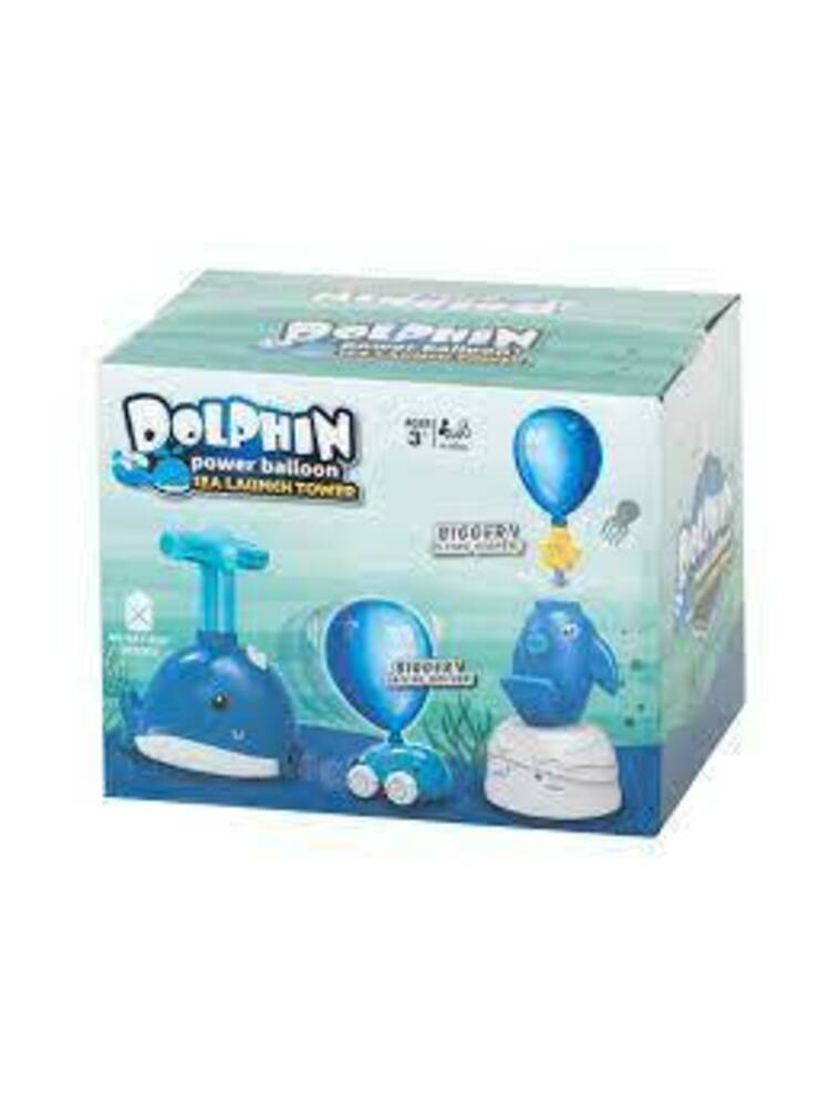 „Dolphin Balloon“ varomas automobilių balionų lenktynių mokslo žaislų rinkinys su rankiniu oro baliono siurbliu, tinkamas