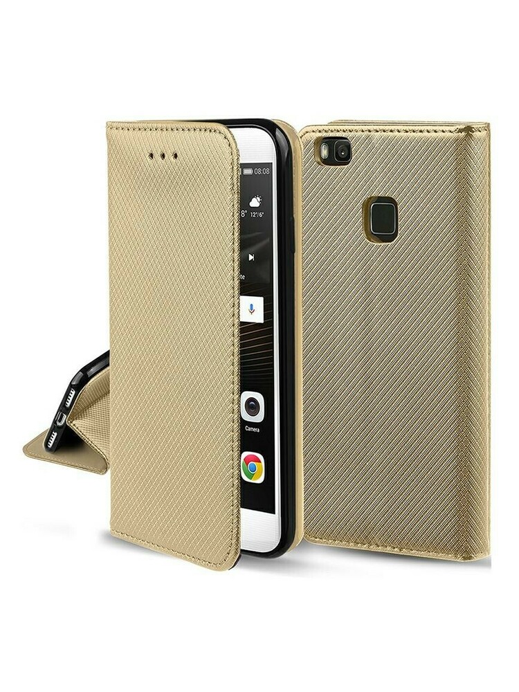 Auksinės spalvos atverčiamas dėklas Samsung Galaxy A54 5G telefonui "Smart Magnet"