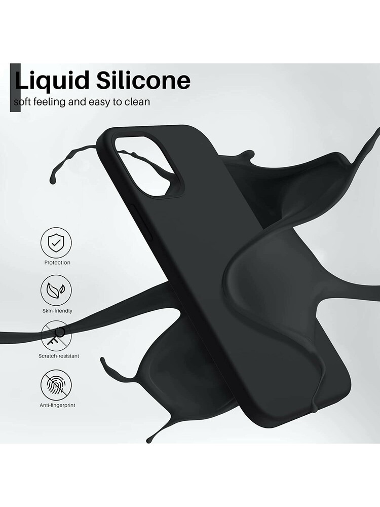 Juodas silikoninis dėklas Samsung Galaxy A546 A54 5G "Liquid Silicone" 1.5mm
