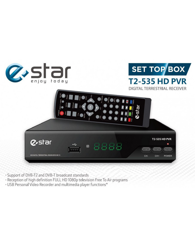 TV priedėlis  eSTAR DVB T2-535 HD Black