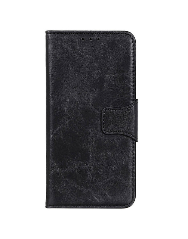 Crazy Horse Leather Piniginės dėklas, skirtas Xiaomi Poco X4 Pro 5G, juodas