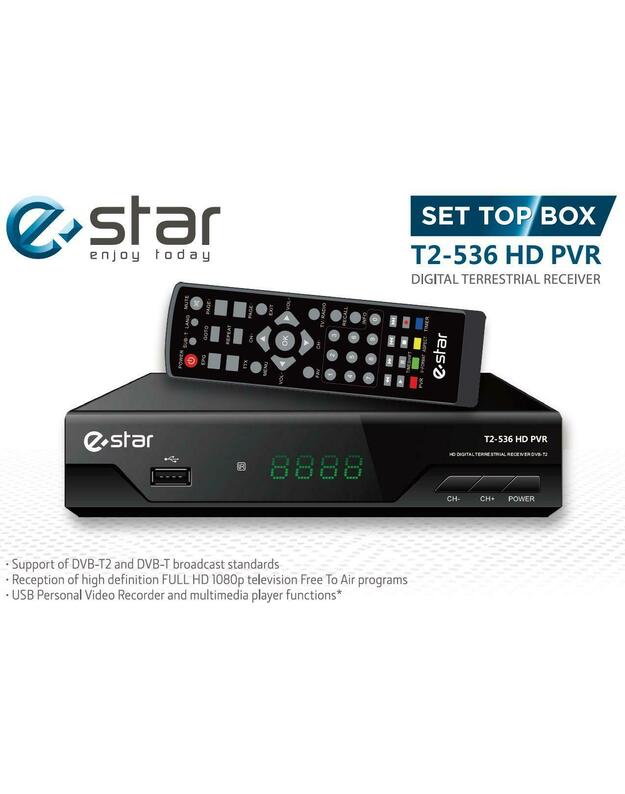TV priedėlis eSTAR DVBT2 536 HD Juodas