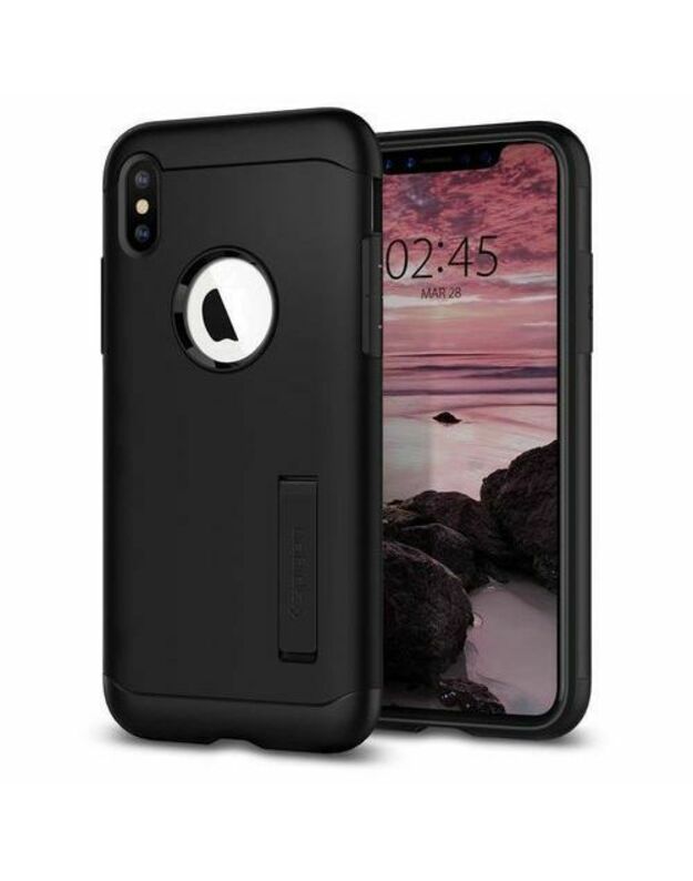 Plonas šarvų dėklas apple iphone xs max black - juodas (Spigen)