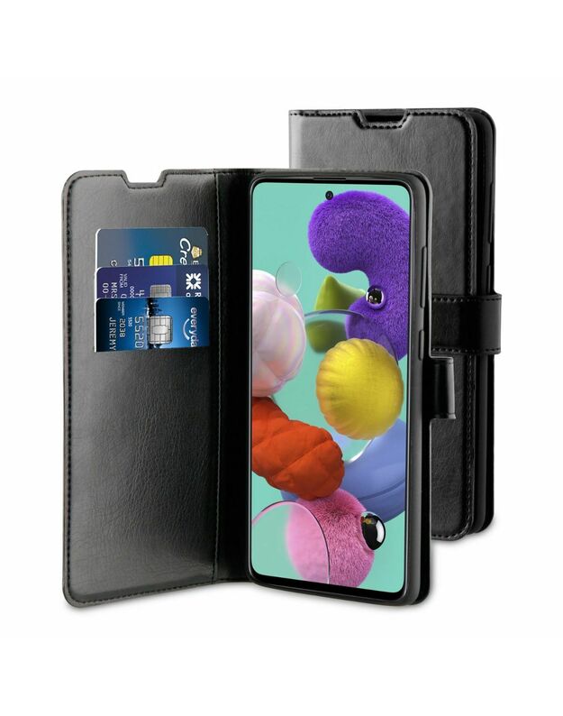 Dėklas BeHello Gel Wallet Samsung A515 A51 juodas