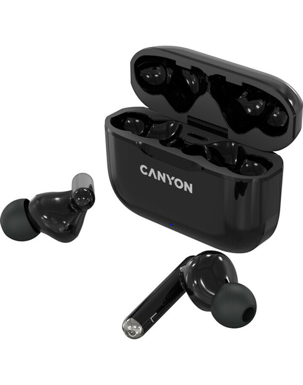 „Canyon TWS-3“ „Bluetooth“ laisvų rankų įranga, su mikrofonu, BT V5.0, „Bluetrum AB5376A2“, baterija „EarBud“ 40 mAh*2+įkrovimo dėklas 300 mAh
