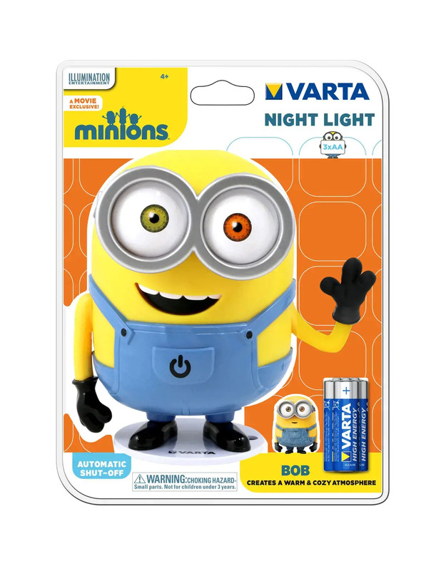 15615 MINIONS NAKTINĖ ŠVIESA 3XAA Lempa VARTA