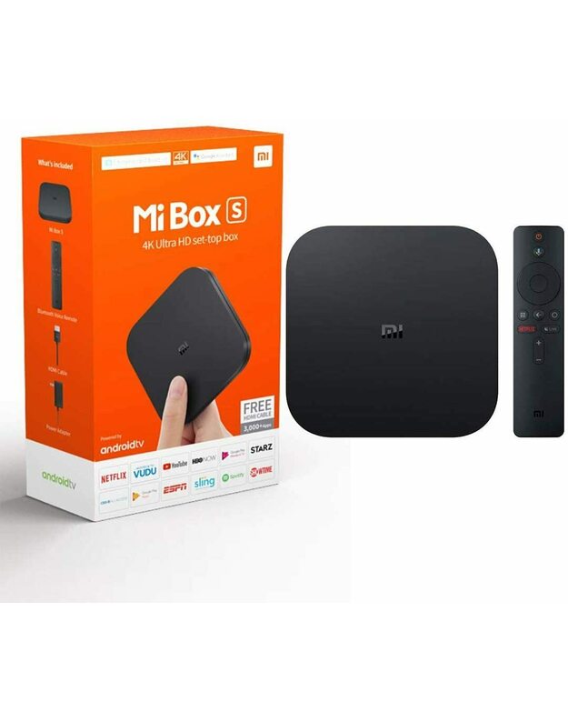 „XIAOMI MI BOX S 4K HDR ANDROID 8.1 TV BOX“.