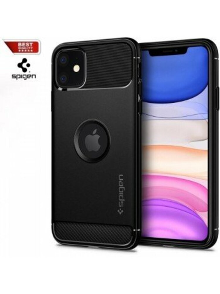 „SPIGEN Rugged Armor Iphone 11“ (6.1) matinis juodas