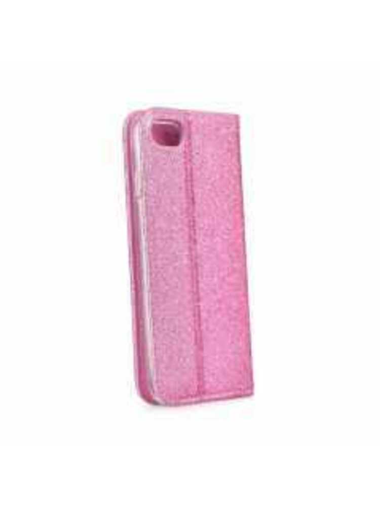 Blizgus Samsung Galaxy S20 Plus piniginės dėklas, rožinis