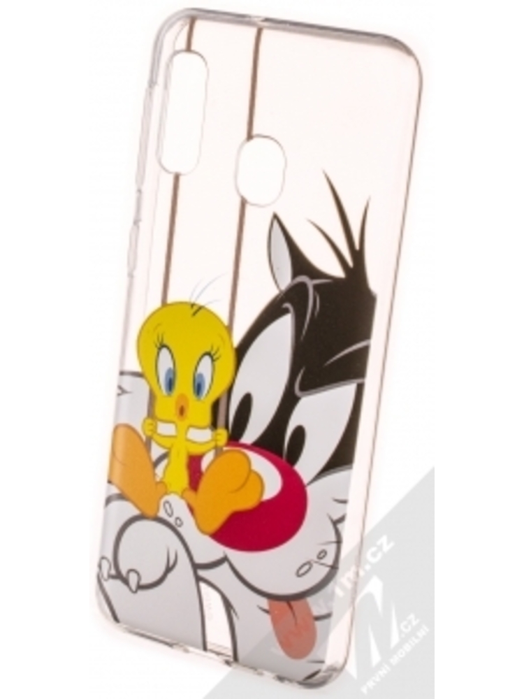 WARNER BROS LOONEY TUNES SYLVESTER IR TWEETY 002 TPU APSAUGINIS DĖKLAS, SKIRTAS SAMSUNG GALAXY A20E SKAIDRUS