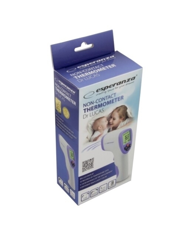 Bekontaktis termometras ECT002 Esperanza 1x9V balts/violets