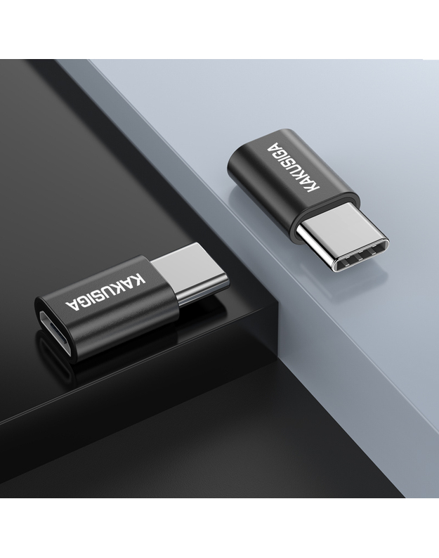 „Kakusiga“ adapteris „Micro USB“ į „USB Type C“, mažas, juodas