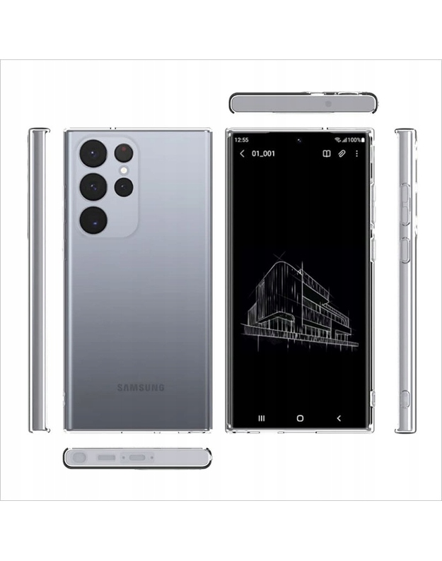 2 mm silikoninis dėklas SAMSUNG GALAXY S23 ULTRA galiniam dangteliui