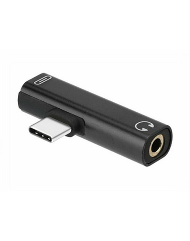 Devia adapteris „Smart USB-C“ – USB-C + 3,5 mm, juodas