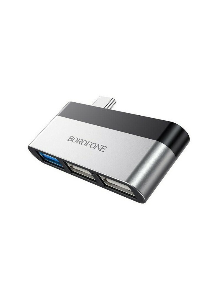 Adapteris skirstytuvas HUB 3X USB 1X USB 3.0 2X USB 2.0 pilkas BOROFONE