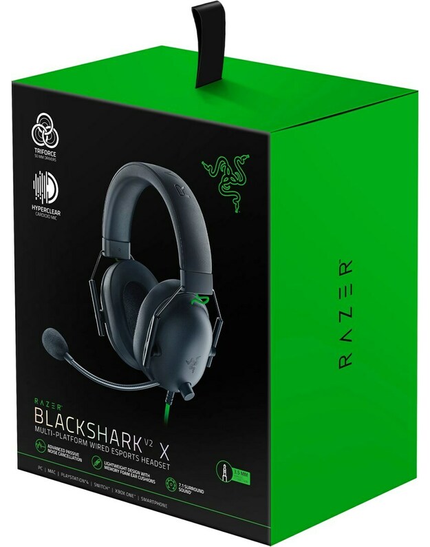„Razer Blackshark V2 X“ daugiaplatformės laidinės eSporto ausinės